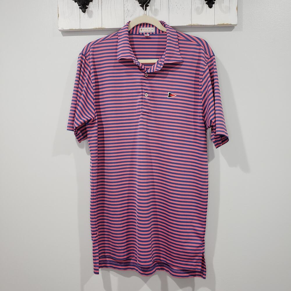 Peter Millar Stripe Polo Westhampton Country Club M